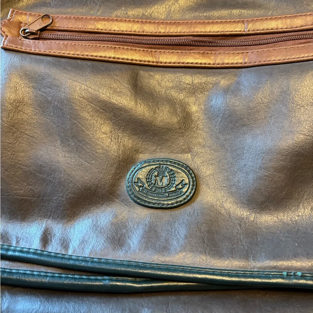 Vintage Brown Leather 90s Briefcase Laptop Bag MINTY M International Series